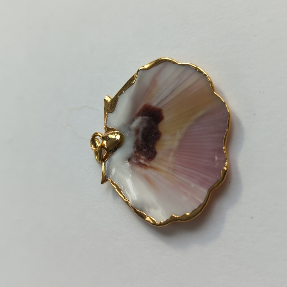 Vintage Gold Dipped Sea Shell Pendant - image 5